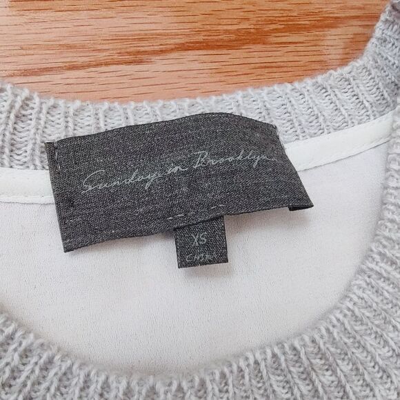 Anthropologie fringe mixed materials sweater XS - Picture 4 of 9